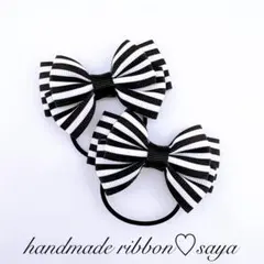 ハンドメイド　キッズリボンヘアゴム2個セット