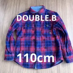 ダブルビー　ミキハウス　リバーシブルチェックシャツ