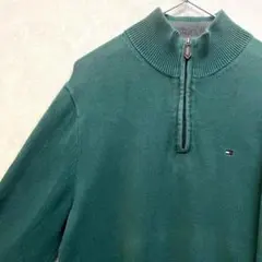 トミーヒルフィガー　ニット　セーター　グリーン　緑　ヴィンテージ　レトロ