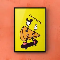 ★A4フレーム付き★オリジナル アートポスター CHEESE インテリア
