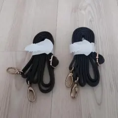 新品未使用 ブラックとネイビーショルダーバッグストラップ2本セット