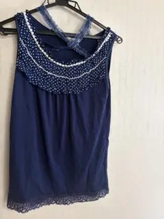 axes femme ネイビー レース水玉キャミソールのサムネイル