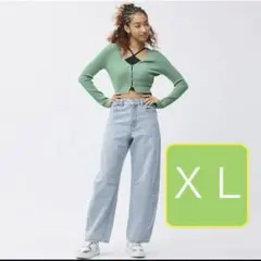 GU バレルレッグジーンズQ＋E 完売品　62BLUE XLサイズ　ジーユー