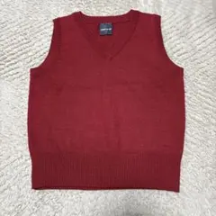 COMME CA ISM 赤 Vネックベスト 110
