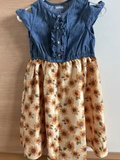 美品　axes femme kids ひまわり柄 ワンピース 140cmのサムネイル