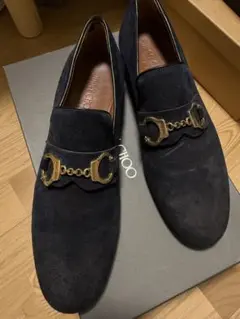 JIMMY CHOO ローファー ネイビーのサムネイル