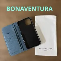 BONAVENTURA 手帳型iPhone12 ケース 青