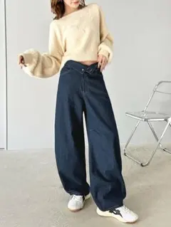 classicalELF アシメウエストカーブデニムパンツ