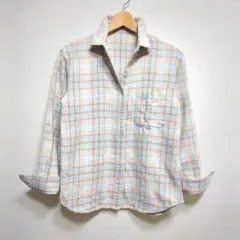 ★日本製 MADEMOISELLE NONNON チェック シャツ ブラウス