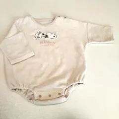 PEANUTS スヌーピー ロンパース 長袖 80サイズ　ベージュ