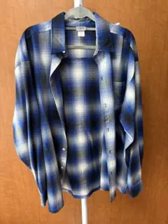 CALTOP キャルトップ オンブレチェック ネルシャツ 青 ブルー
