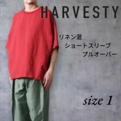 ほぼ未使用】HARVESTY ハーベスティ 長袖 ロング シャツ バンドカラー 