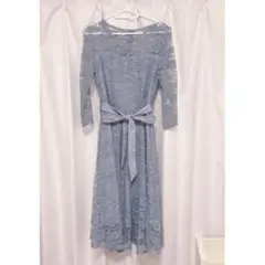 ブルー レース パーティードレス