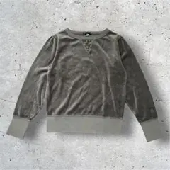 グレー ベロア トップス きれいめ