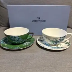ウェッジウッド スワロー カップ＆ソーサー 2客セット シノワズリ 黒壺