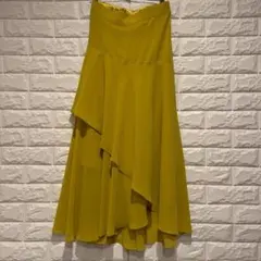 【salire】　アシンメトリー フレアスカート M イエロー ロングスカートのサムネイル