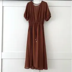 Discoat オレンジブラウン 半袖 ワンピース