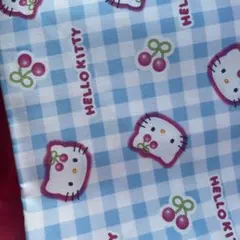 【正規品】Hello Kittyブルー生地 はぎれ110cm幅×50cm