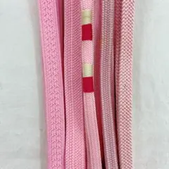 Ｙ6413 ピンク系 編み込み帯締め まとめセット　リメイク用