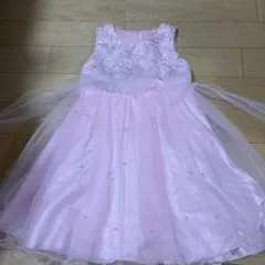 ピンク フリル付き Aラインドレス130センチ