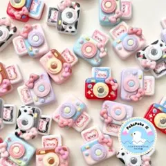1個50円　ネコカメラ　アニマル　かわいい　商品番号S-53 デコパーツ
