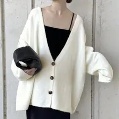 select MOCA by son スリーブリンキングVネックカーディガン