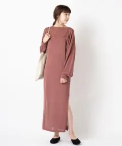 【元値￥9680】重ね着シアーニットワンピースSET