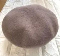 ベレー帽　茶系のグレー　レディース