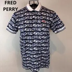 ★FRED PERRY★S★花柄ボーダーポロシャツ★左胸ロゴ刺繍有★綿100%★のサムネイル
