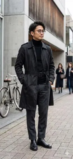 【美品】COMME CA COLLECTION トレンチコート M サイズ　黒