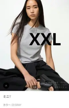 ユニクロ　ミニT グレー XXL