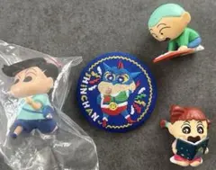 刺繍缶バッジ クレヨンしんちゃん ガチャ まとめ売り アクション仮面しんちゃん