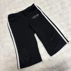 メンズハーフパンツ　サイドライン　ブラック　Sサイズ