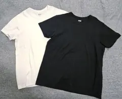 UNIQLO クルーネックTシャツ XL ホワイト ブラック