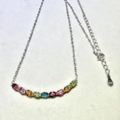 SV925 マルチカラー　トルマリン　ラインネックレス