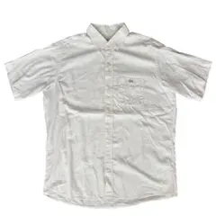 70年代 フランス製 ラコステ LACOSTE ホワイト 鹿の子 シャツM