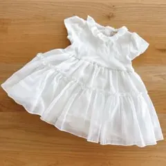 petit main フリル付きワンピース 80cm