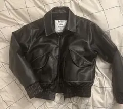 短丈レザージャケット　Ander hunkブラック