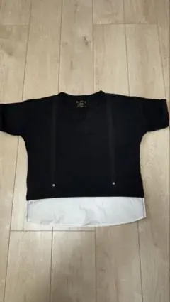 美品★MAAROOK 異素材切り替えTシャツ 黒　140サイズのサムネイル
