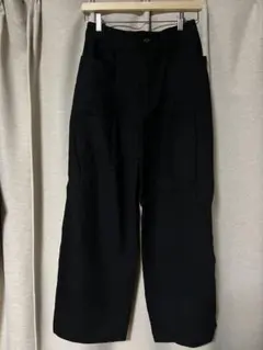 niko and... ニコアンド 起毛ワイドタックパンツ ブラック