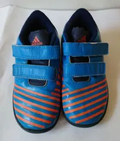 adidas　アディダス　スニーカー　青/オレンジ　15センチ