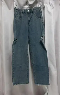 ダメージデニムパンツ ストレート