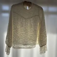 ロペピクニック　アイボリー レース 長袖ブラウスMサイズ