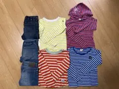 キッズ服セット ストライプシャツとデニム メーカー色々のサムネイル