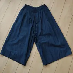 インディゴ ワイドレッグ ガウチョパンツ Fサイズ