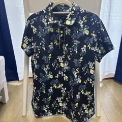 Callaway 花柄シャツ Mサイズ ネイビー系