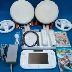 WiiU本体セット 太鼓の達人 Wiiリモコン タタコン マリオカート8ハンドル