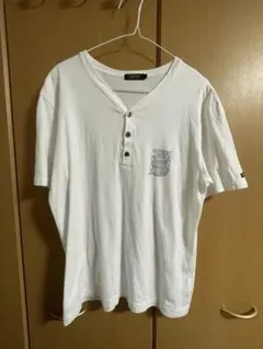 バーバリーブラックレーベル ボタン付きヘンリーネック Tシャツ ホワイトのサムネイル