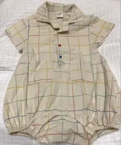 チェック柄ロンパース futafuta