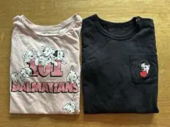 101ぴきわんちゃん ロンT２枚セット（ピンク110・黒100）